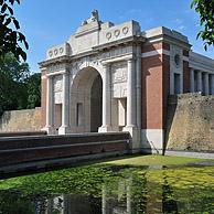 The Menin Gate Memorial to the Missing, a war memorial dedicated to the commemoration of British and Commonwealth soldiers who were killed in the Ypres Salient of World War I, Ypres, Belgium 